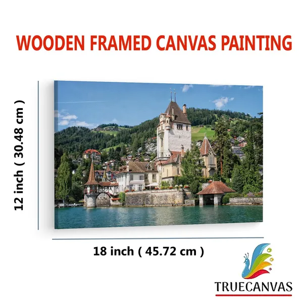 Multicolor_Oberhofen_Castle,_Wooden_Framed_Canvas_Paintings_|_For_Living_Room_|_Bedroom_|_Office_|_Gallery_|_Ready_Wall_Mount_Canvas_Wall_Art_Painting_|_Size_-_12_X_18In,_Ct0387