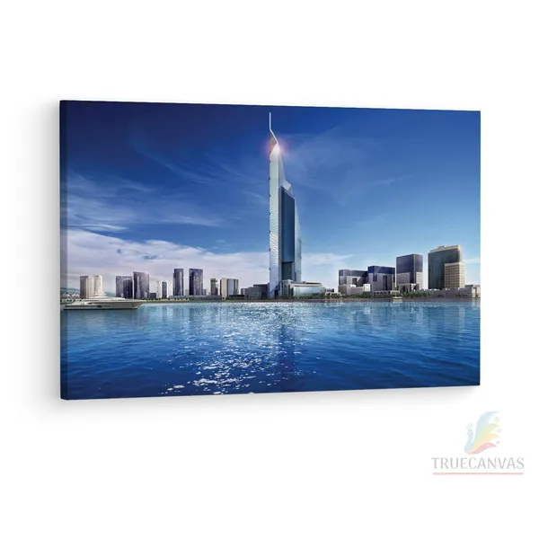 Multicolor_Dubai_Towers_Doha,_Wooden_Framed_Canvas_Paintings_|_For_Living_Room_|_Bedroom_|_Office_|_Gallery_|_Ready_Wall_Mount_Canvas_Wall_Art_Painting_|_Size_-_12_X_18In,_Ct0391