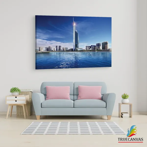 Multicolor_Dubai_Towers_Doha,_Wooden_Framed_Canvas_Paintings_|_For_Living_Room_|_Bedroom_|_Office_|_Gallery_|_Ready_Wall_Mount_Canvas_Wall_Art_Painting_|_Size_-_12_X_18In,_Ct0391