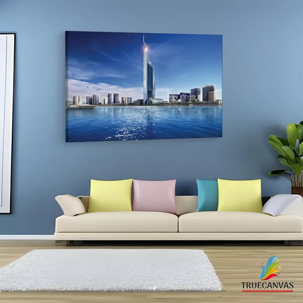 Multicolor_Dubai_Towers_Doha,_Wooden_Framed_Canvas_Paintings_|_For_Living_Room_|_Bedroom_|_Office_|_Gallery_|_Ready_Wall_Mount_Canvas_Wall_Art_Painting_|_Size_-_12_X_18In,_Ct0391