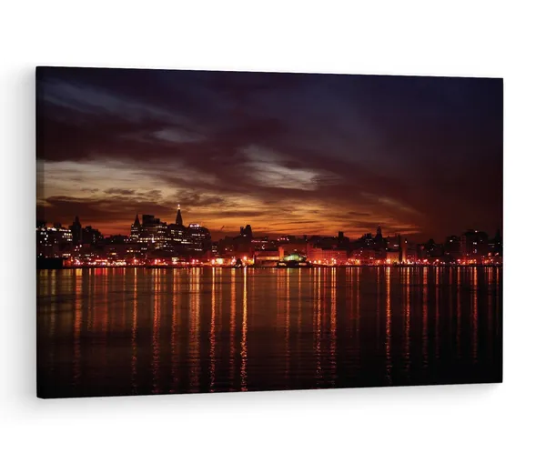 Multicolor_New_York_Skyline_Lights_Lake,_Wooden_Framed_Canvas_Paintings_|_For_Living_Room_|_Bedroom_|_Office_|_Gallery_|_Ready_Wall_Mount_Canvas_Wall_Art_Painting_|_Size_-_12_X_18In,_Ct0395
