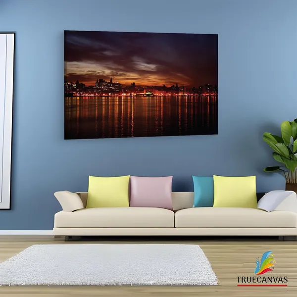 Multicolor_New_York_Skyline_Lights_Lake,_Wooden_Framed_Canvas_Paintings_|_For_Living_Room_|_Bedroom_|_Office_|_Gallery_|_Ready_Wall_Mount_Canvas_Wall_Art_Painting_|_Size_-_12_X_18In,_Ct0395
