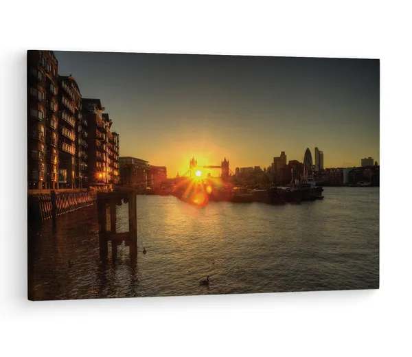 Multicolor_Sunrise_Tower_Bridge_London,_Wooden_Framed_Canvas_Paintings_|_For_Living_Room_|_Bedroom_|_Office_|_Gallery_|_Ready_Wall_Mount_Canvas_Wall_Art_Painting_|_Size_-_12_X_18In,_Ct0397