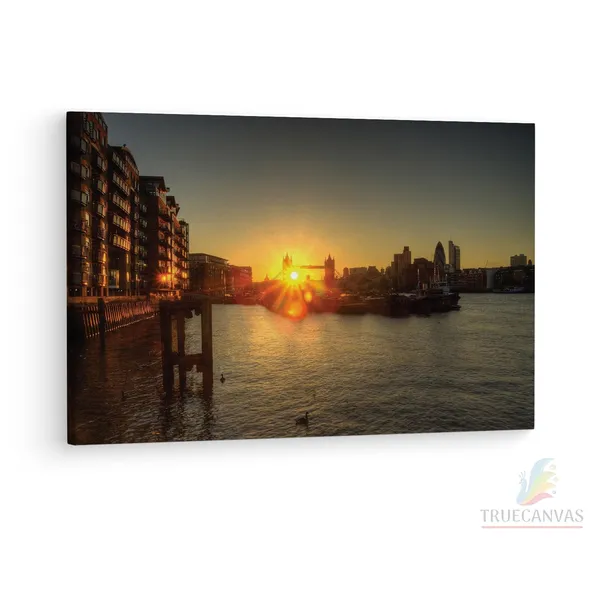 Multicolor_Sunrise_Tower_Bridge_London,_Wooden_Framed_Canvas_Paintings_|_For_Living_Room_|_Bedroom_|_Office_|_Gallery_|_Ready_Wall_Mount_Canvas_Wall_Art_Painting_|_Size_-_12_X_18In,_Ct0397