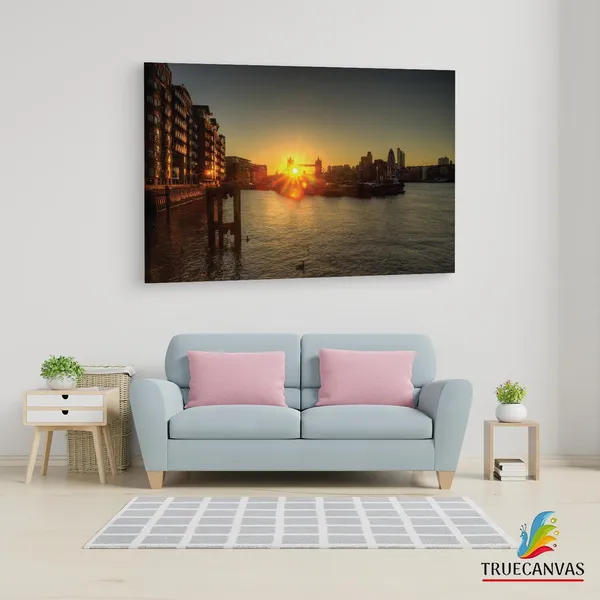 Multicolor_Sunrise_Tower_Bridge_London,_Wooden_Framed_Canvas_Paintings_|_For_Living_Room_|_Bedroom_|_Office_|_Gallery_|_Ready_Wall_Mount_Canvas_Wall_Art_Painting_|_Size_-_12_X_18In,_Ct0397