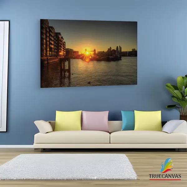Multicolor_Sunrise_Tower_Bridge_London,_Wooden_Framed_Canvas_Paintings_|_For_Living_Room_|_Bedroom_|_Office_|_Gallery_|_Ready_Wall_Mount_Canvas_Wall_Art_Painting_|_Size_-_12_X_18In,_Ct0397