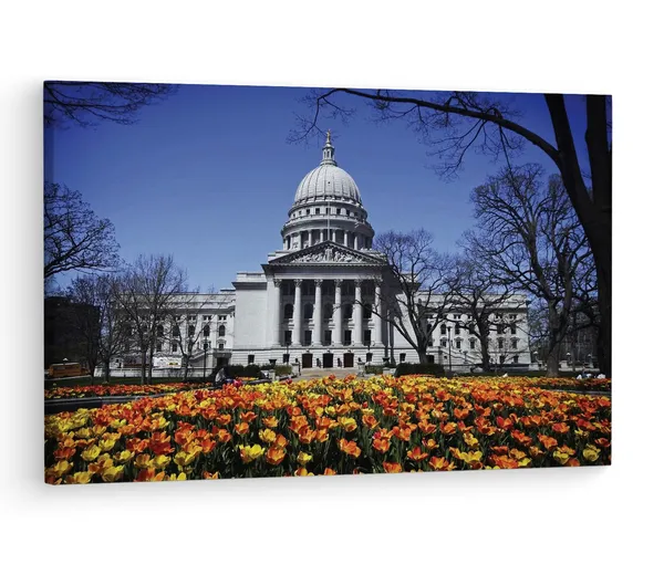 Multicolor_Wisconsin_State_Capitol,_Wooden_Framed_Canvas_Paintings_|_For_Living_Room_|_Bedroom_|_Office_|_Gallery_|_Ready_Wall_Mount_Canvas_Wall_Art_Painting_|_Size_-_12_X_18In,_Ct0399