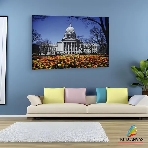 Multicolor_Wisconsin_State_Capitol,_Wooden_Framed_Canvas_Paintings_|_For_Living_Room_|_Bedroom_|_Office_|_Gallery_|_Ready_Wall_Mount_Canvas_Wall_Art_Painting_|_Size_-_12_X_18In,_Ct0399