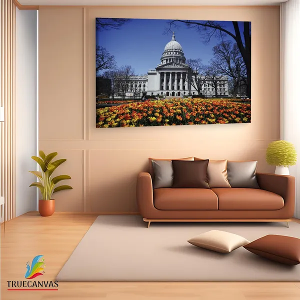 Multicolor_Wisconsin_State_Capitol,_Wooden_Framed_Canvas_Paintings_|_For_Living_Room_|_Bedroom_|_Office_|_Gallery_|_Ready_Wall_Mount_Canvas_Wall_Art_Painting_|_Size_-_12_X_18In,_Ct0399