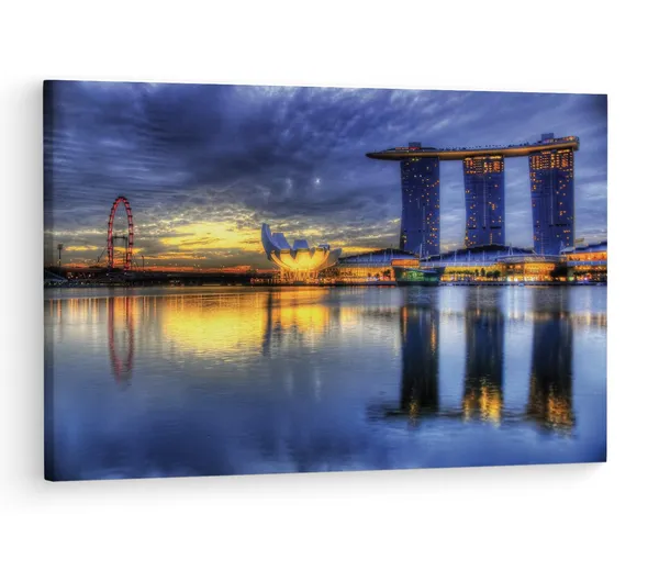 Multicolor_Marina_Bay_Sands_Singapore,_Wooden_Framed_Canvas_Paintings_|_For_Living_Room_|_Bedroom_|_Office_|_Gallery_|_Ready_Wall_Mount_Canvas_Wall_Art_Painting_|_Size_-_12_X_18In,_Ct0400