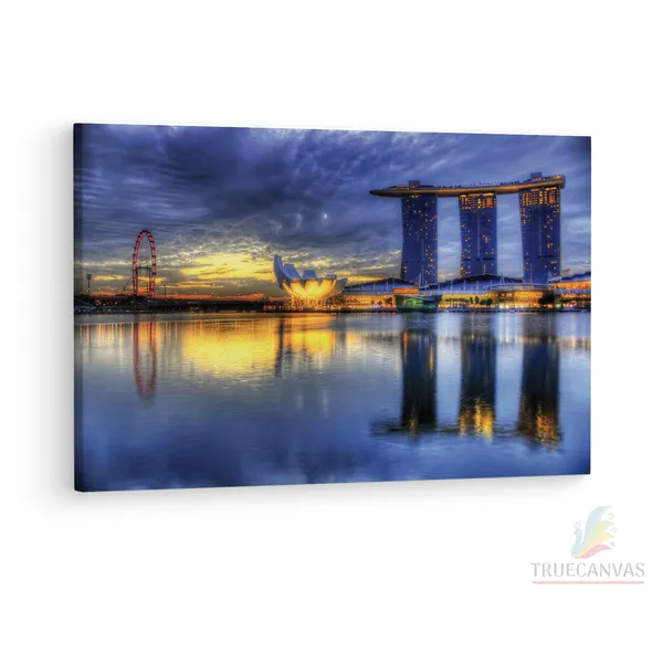 Multicolor_Marina_Bay_Sands_Singapore,_Wooden_Framed_Canvas_Paintings_|_For_Living_Room_|_Bedroom_|_Office_|_Gallery_|_Ready_Wall_Mount_Canvas_Wall_Art_Painting_|_Size_-_12_X_18In,_Ct0400