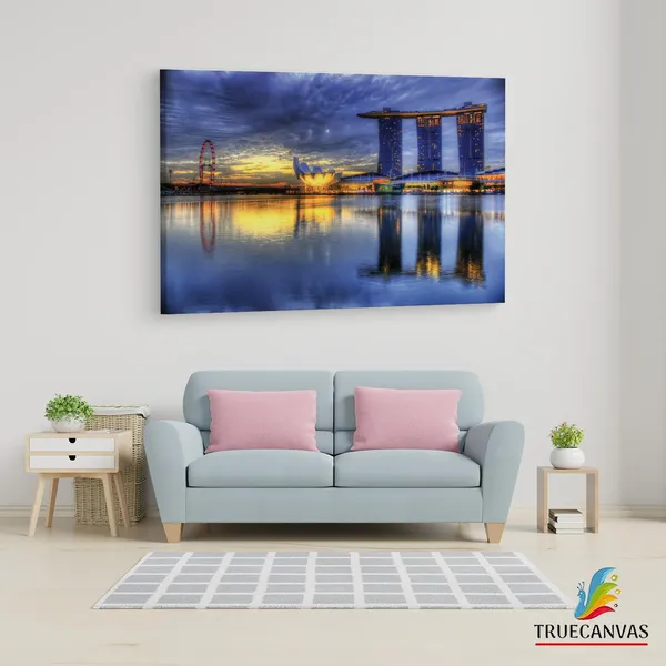 Multicolor_Marina_Bay_Sands_Singapore,_Wooden_Framed_Canvas_Paintings_|_For_Living_Room_|_Bedroom_|_Office_|_Gallery_|_Ready_Wall_Mount_Canvas_Wall_Art_Painting_|_Size_-_12_X_18In,_Ct0400
