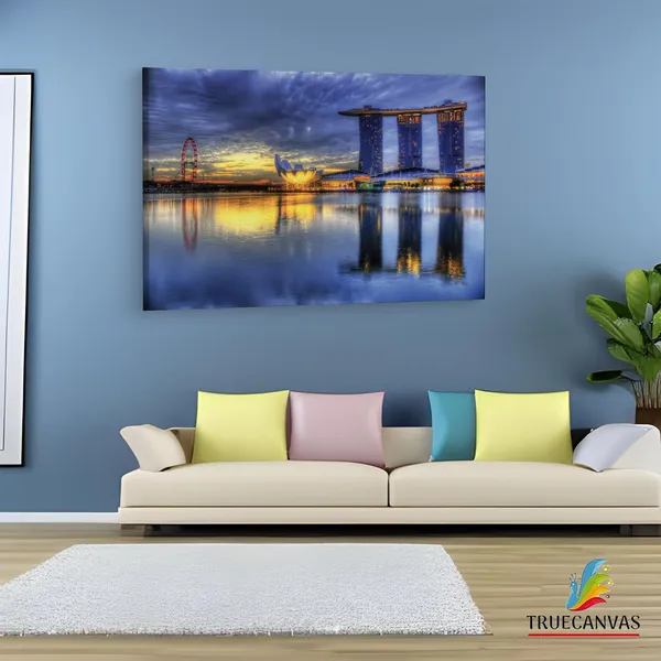 Multicolor_Marina_Bay_Sands_Singapore,_Wooden_Framed_Canvas_Paintings_|_For_Living_Room_|_Bedroom_|_Office_|_Gallery_|_Ready_Wall_Mount_Canvas_Wall_Art_Painting_|_Size_-_12_X_18In,_Ct0400