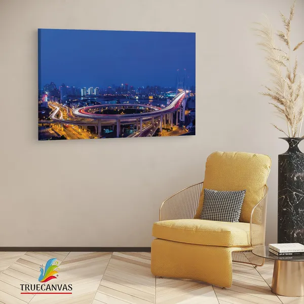 Multicolor_Nanpu_Bridge,_Wooden_Framed_Canvas_Paintings_|_For_Living_Room_|_Bedroom_|_Office_|_Gallery_|_Ready_Wall_Mount_Canvas_Wall_Art_Painting_|_Size_-_12_X_18In,_Ct0403