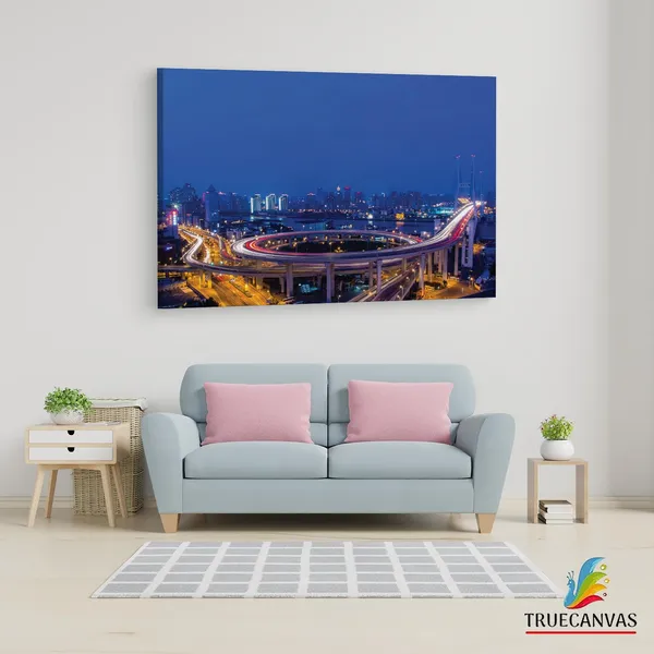 Multicolor_Nanpu_Bridge,_Wooden_Framed_Canvas_Paintings_|_For_Living_Room_|_Bedroom_|_Office_|_Gallery_|_Ready_Wall_Mount_Canvas_Wall_Art_Painting_|_Size_-_12_X_18In,_Ct0403
