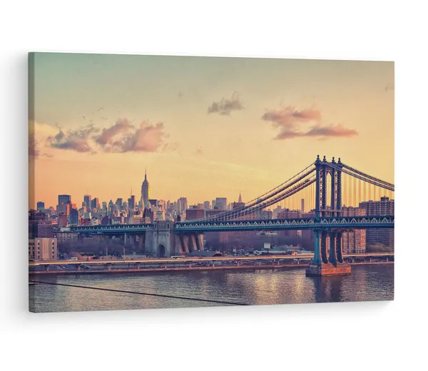 Multicolor_Manhattan_Bridge,_Wooden_Framed_Canvas_Paintings_|_For_Living_Room_|_Bedroom_|_Office_|_Gallery_|_Ready_Wall_Mount_Canvas_Wall_Art_Painting_|_Size_-_12_X_18In,_Ct0409