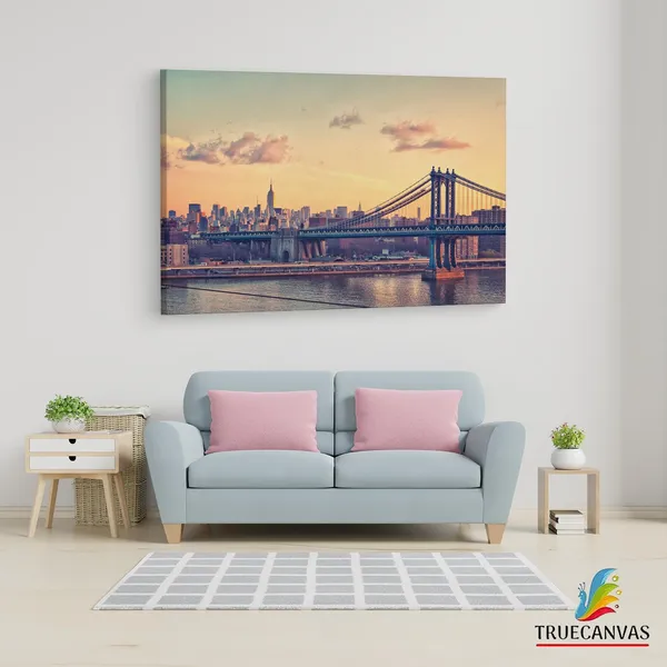 Multicolor_Manhattan_Bridge,_Wooden_Framed_Canvas_Paintings_|_For_Living_Room_|_Bedroom_|_Office_|_Gallery_|_Ready_Wall_Mount_Canvas_Wall_Art_Painting_|_Size_-_12_X_18In,_Ct0409