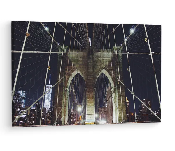 Multicolor_Brooklyn_Bridge,_Wooden_Framed_Canvas_Paintings_|_For_Living_Room_|_Bedroom_|_Office_|_Gallery_|_Ready_Wall_Mount_Canvas_Wall_Art_Painting_|_Size_-_12_X_18In,_Ct0410
