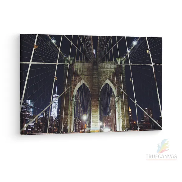 Multicolor_Brooklyn_Bridge,_Wooden_Framed_Canvas_Paintings_|_For_Living_Room_|_Bedroom_|_Office_|_Gallery_|_Ready_Wall_Mount_Canvas_Wall_Art_Painting_|_Size_-_12_X_18In,_Ct0410