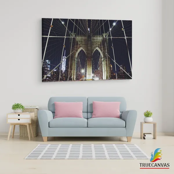 Multicolor_Brooklyn_Bridge,_Wooden_Framed_Canvas_Paintings_|_For_Living_Room_|_Bedroom_|_Office_|_Gallery_|_Ready_Wall_Mount_Canvas_Wall_Art_Painting_|_Size_-_12_X_18In,_Ct0410