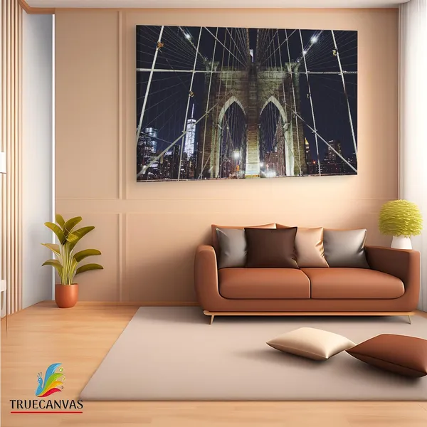 Multicolor_Brooklyn_Bridge,_Wooden_Framed_Canvas_Paintings_|_For_Living_Room_|_Bedroom_|_Office_|_Gallery_|_Ready_Wall_Mount_Canvas_Wall_Art_Painting_|_Size_-_12_X_18In,_Ct0410