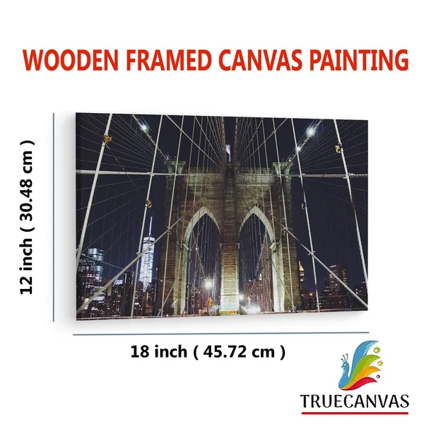 Multicolor_Brooklyn_Bridge,_Wooden_Framed_Canvas_Paintings_|_For_Living_Room_|_Bedroom_|_Office_|_Gallery_|_Ready_Wall_Mount_Canvas_Wall_Art_Painting_|_Size_-_12_X_18In,_Ct0410