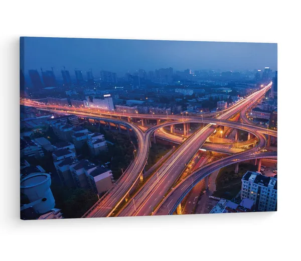 Multicolor_Freeway_City,_Wooden_Framed_Canvas_Paintings_|_For_Living_Room_|_Bedroom_|_Office_|_Gallery_|_Ready_Wall_Mount_Canvas_Wall_Art_Painting_|_Size_-_12_X_18In,_Ct0415