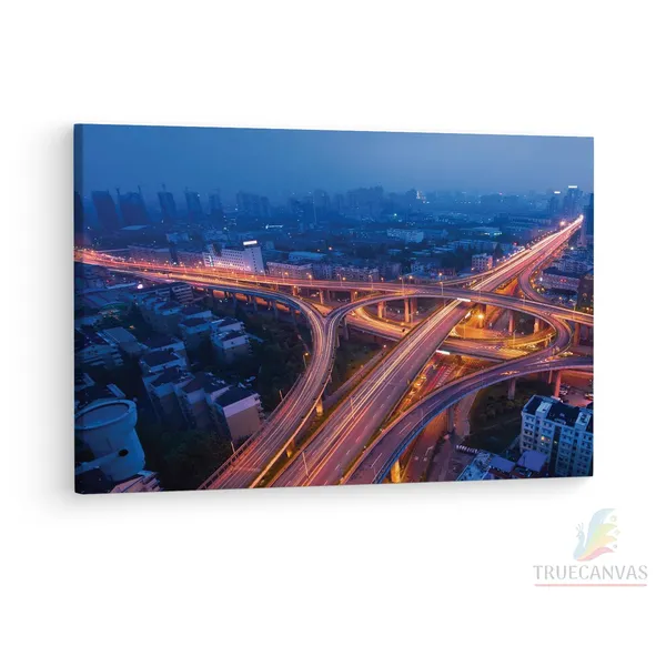 Multicolor_Freeway_City,_Wooden_Framed_Canvas_Paintings_|_For_Living_Room_|_Bedroom_|_Office_|_Gallery_|_Ready_Wall_Mount_Canvas_Wall_Art_Painting_|_Size_-_12_X_18In,_Ct0415