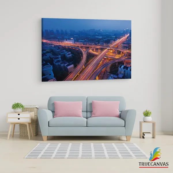 Multicolor_Freeway_City,_Wooden_Framed_Canvas_Paintings_|_For_Living_Room_|_Bedroom_|_Office_|_Gallery_|_Ready_Wall_Mount_Canvas_Wall_Art_Painting_|_Size_-_12_X_18In,_Ct0415