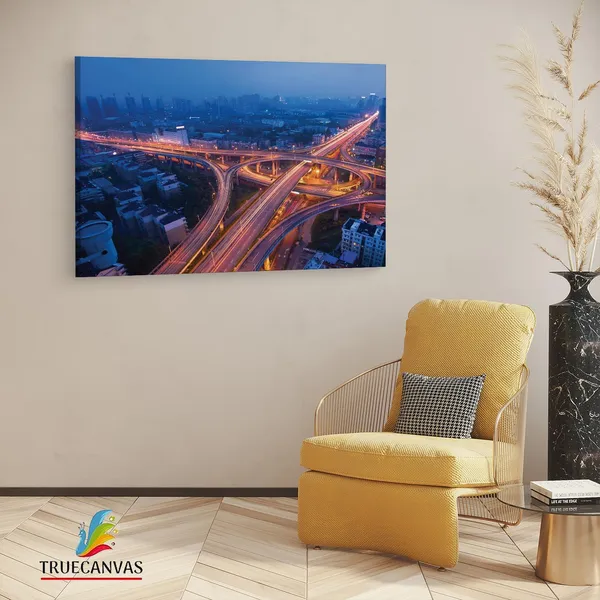 Multicolor_Freeway_City,_Wooden_Framed_Canvas_Paintings_|_For_Living_Room_|_Bedroom_|_Office_|_Gallery_|_Ready_Wall_Mount_Canvas_Wall_Art_Painting_|_Size_-_12_X_18In,_Ct0415