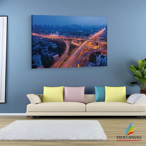 Multicolor_Freeway_City,_Wooden_Framed_Canvas_Paintings_|_For_Living_Room_|_Bedroom_|_Office_|_Gallery_|_Ready_Wall_Mount_Canvas_Wall_Art_Painting_|_Size_-_12_X_18In,_Ct0415