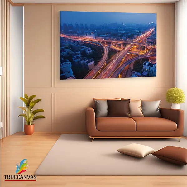 Multicolor_Freeway_City,_Wooden_Framed_Canvas_Paintings_|_For_Living_Room_|_Bedroom_|_Office_|_Gallery_|_Ready_Wall_Mount_Canvas_Wall_Art_Painting_|_Size_-_12_X_18In,_Ct0415