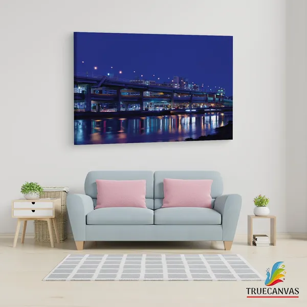 Multicolor_Night,_City,_Fukuoka,_Wooden_Framed_Canvas_Paintings_|_For_Living_Room_|_Bedroom_|_Office_|_Gallery_|_Ready_Wall_Mount_Canvas_Wall_Art_Painting_|_Size_-_12_X_18In,_Ct0416