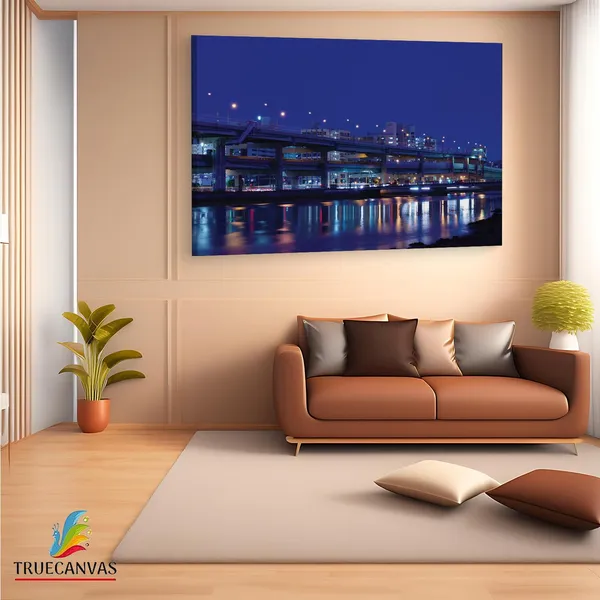 Multicolor_Night,_City,_Fukuoka,_Wooden_Framed_Canvas_Paintings_|_For_Living_Room_|_Bedroom_|_Office_|_Gallery_|_Ready_Wall_Mount_Canvas_Wall_Art_Painting_|_Size_-_12_X_18In,_Ct0416