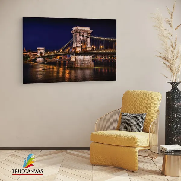 Multicolor_Chain_Bridge,_Wooden_Framed_Canvas_Paintings_|_For_Living_Room_|_Bedroom_|_Office_|_Gallery_|_Ready_Wall_Mount_Canvas_Wall_Art_Painting_|_Size_-_12_X_18In,_Ct0419