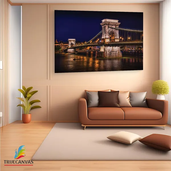 Multicolor_Chain_Bridge,_Wooden_Framed_Canvas_Paintings_|_For_Living_Room_|_Bedroom_|_Office_|_Gallery_|_Ready_Wall_Mount_Canvas_Wall_Art_Painting_|_Size_-_12_X_18In,_Ct0419