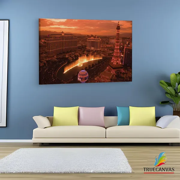 Multicolor_Bellagio_Hotel_&_Casino,_Wooden_Framed_Canvas_Paintings_|_For_Living_Room_|_Bedroom_|_Office_|_Gallery_|_Ready_Wall_Mount_Canvas_Wall_Art_Painting_|_Size_-_12_X_18In,_Ct0427