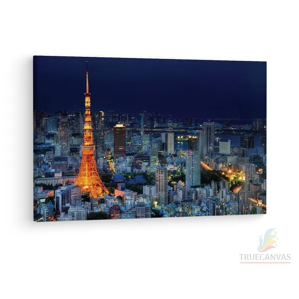 Multicolor_Tokyo_Tower,_Wooden_Framed_Canvas_Paintings_|_For_Living_Room_|_Bedroom_|_Office_|_Gallery_|_Ready_Wall_Mount_Canvas_Wall_Art_Painting_|_Size_-_12_X_18In,_Ct0430