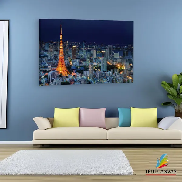 Multicolor_Tokyo_Tower,_Wooden_Framed_Canvas_Paintings_|_For_Living_Room_|_Bedroom_|_Office_|_Gallery_|_Ready_Wall_Mount_Canvas_Wall_Art_Painting_|_Size_-_12_X_18In,_Ct0430
