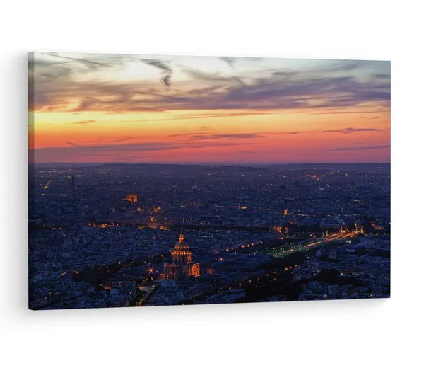 Multicolor_Paris_Sunset_From_Montparnasse,_Wooden_Framed_Canvas_Paintings_|_For_Living_Room_|_Bedroom_|_Office_|_Gallery_|_Ready_Wall_Mount_Canvas_Wall_Art_Painting_|_Size_-_12_X_18In,_Ct0433