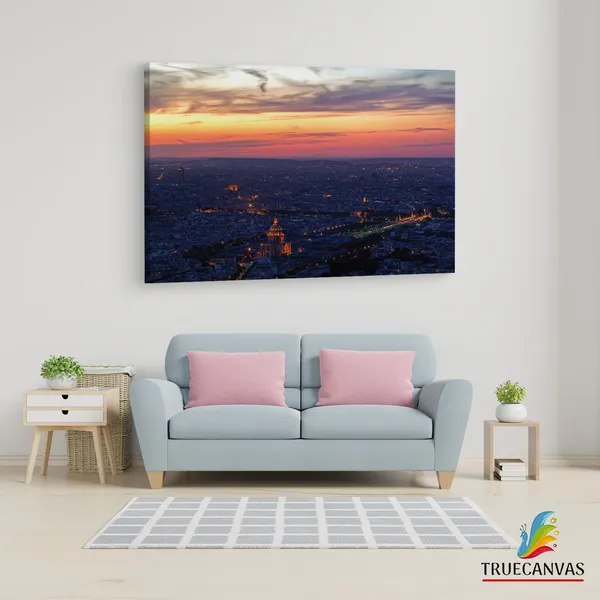 Multicolor_Paris_Sunset_From_Montparnasse,_Wooden_Framed_Canvas_Paintings_|_For_Living_Room_|_Bedroom_|_Office_|_Gallery_|_Ready_Wall_Mount_Canvas_Wall_Art_Painting_|_Size_-_12_X_18In,_Ct0433