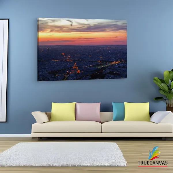 Multicolor_Paris_Sunset_From_Montparnasse,_Wooden_Framed_Canvas_Paintings_|_For_Living_Room_|_Bedroom_|_Office_|_Gallery_|_Ready_Wall_Mount_Canvas_Wall_Art_Painting_|_Size_-_12_X_18In,_Ct0433