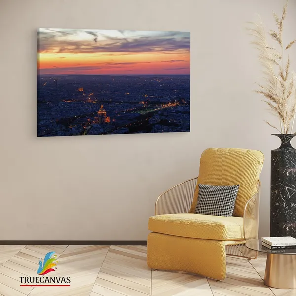 Multicolor_Paris_Sunset_From_Montparnasse,_Wooden_Framed_Canvas_Paintings_|_For_Living_Room_|_Bedroom_|_Office_|_Gallery_|_Ready_Wall_Mount_Canvas_Wall_Art_Painting_|_Size_-_12_X_18In,_Ct0433