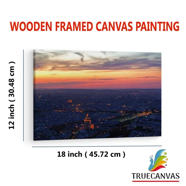 Multicolor_Paris_Sunset_From_Montparnasse,_Wooden_Framed_Canvas_Paintings_|_For_Living_Room_|_Bedroom_|_Office_|_Gallery_|_Ready_Wall_Mount_Canvas_Wall_Art_Painting_|_Size_-_12_X_18In,_Ct0433