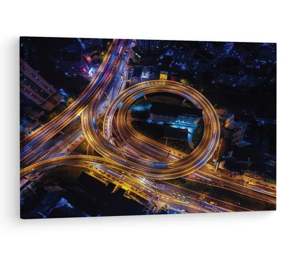 Multicolor_Traffic_Junction_Night,_Wooden_Framed_Canvas_Paintings_|_For_Living_Room_|_Bedroom_|_Office_|_Gallery_|_Ready_Wall_Mount_Canvas_Wall_Art_Painting_|_Size_-_12_X_18In,_Ct0449