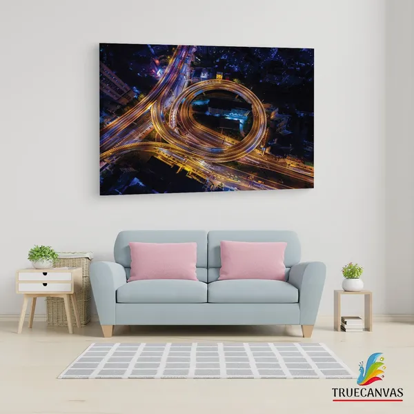 Multicolor_Traffic_Junction_Night,_Wooden_Framed_Canvas_Paintings_|_For_Living_Room_|_Bedroom_|_Office_|_Gallery_|_Ready_Wall_Mount_Canvas_Wall_Art_Painting_|_Size_-_12_X_18In,_Ct0449