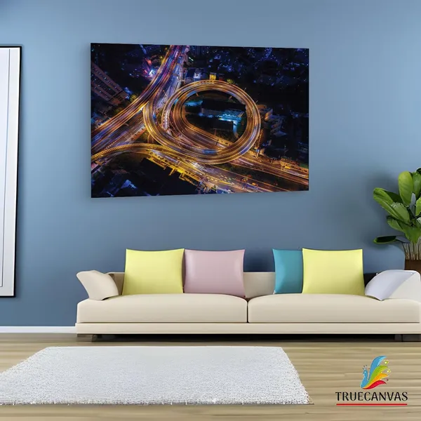 Multicolor_Traffic_Junction_Night,_Wooden_Framed_Canvas_Paintings_|_For_Living_Room_|_Bedroom_|_Office_|_Gallery_|_Ready_Wall_Mount_Canvas_Wall_Art_Painting_|_Size_-_12_X_18In,_Ct0449