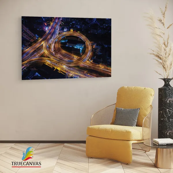 Multicolor_Traffic_Junction_Night,_Wooden_Framed_Canvas_Paintings_|_For_Living_Room_|_Bedroom_|_Office_|_Gallery_|_Ready_Wall_Mount_Canvas_Wall_Art_Painting_|_Size_-_12_X_18In,_Ct0449