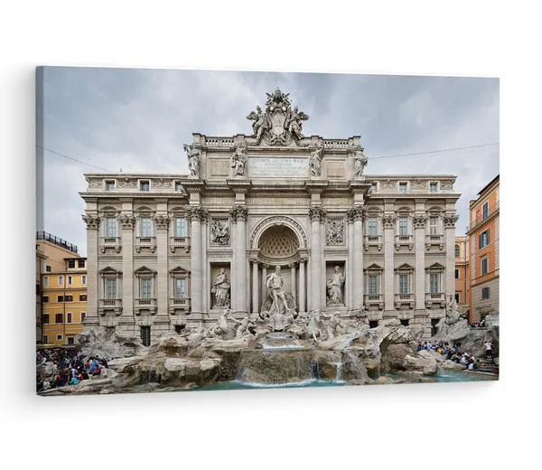 Multicolor_Trevi_Fountain,_Wooden_Framed_Canvas_Paintings_|_For_Living_Room_|_Bedroom_|_Office_|_Gallery_|_Ready_Wall_Mount_Canvas_Wall_Art_Painting_|_Size_-_12_X_18In,_Ct0451