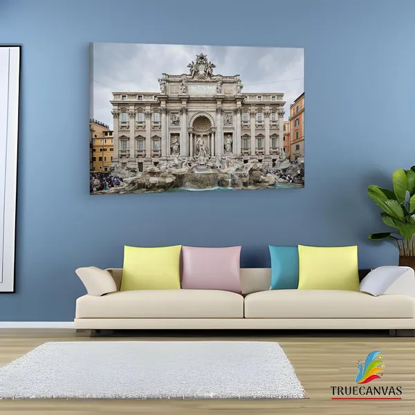 Multicolor_Trevi_Fountain,_Wooden_Framed_Canvas_Paintings_|_For_Living_Room_|_Bedroom_|_Office_|_Gallery_|_Ready_Wall_Mount_Canvas_Wall_Art_Painting_|_Size_-_12_X_18In,_Ct0451